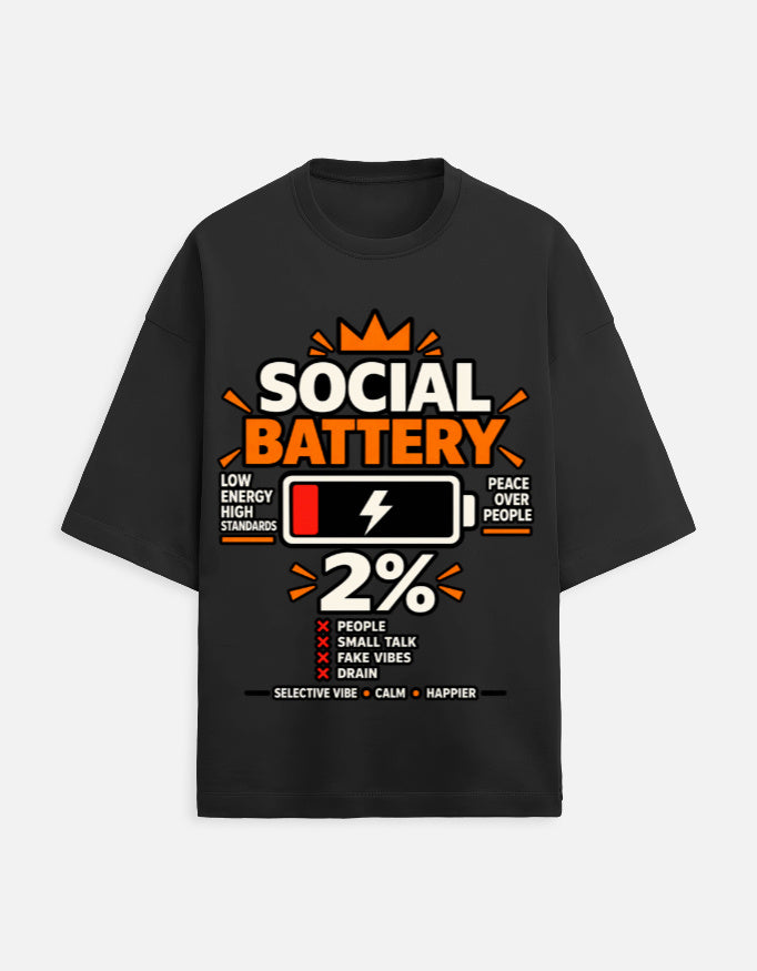 Unisex Terry Oversized Tee - SOCIAL BATTERY