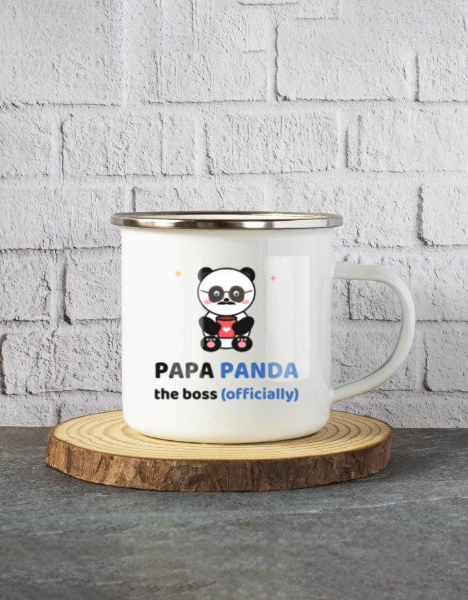 Papa Panda enamel mug – the boss (officially)