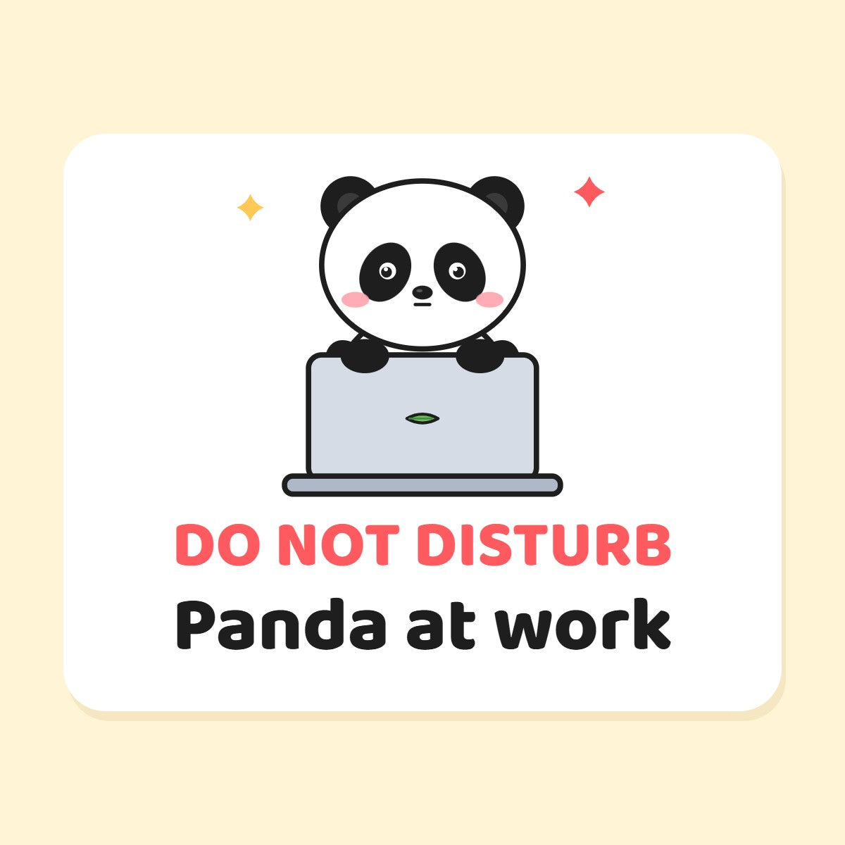 Do Not Disturb – Panda at Work mug design close-up