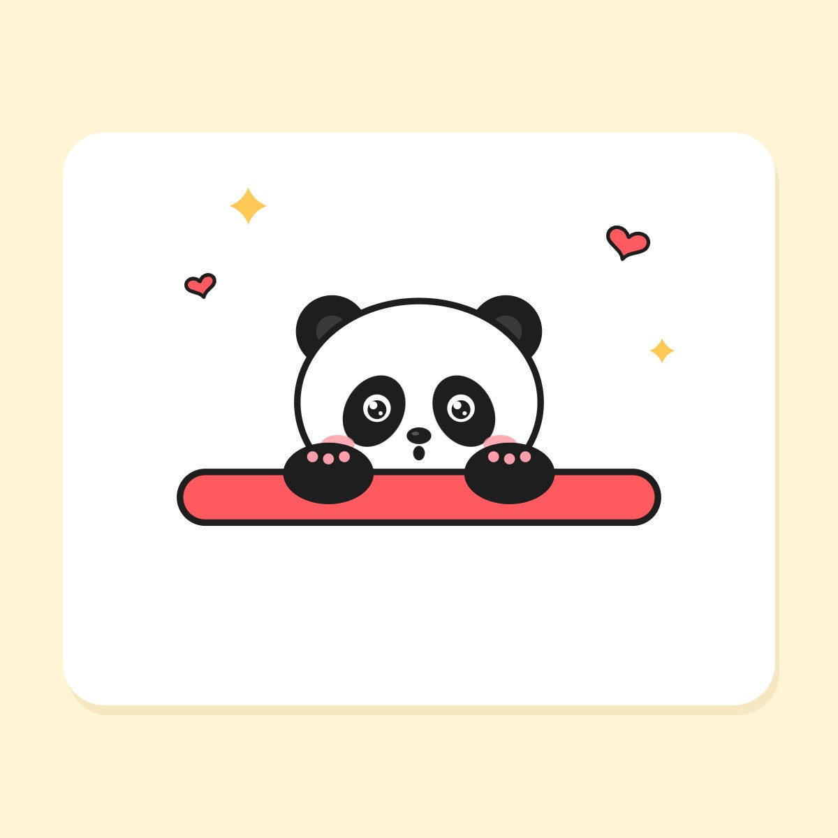 Peek-a-Boo Panda mug design close-up