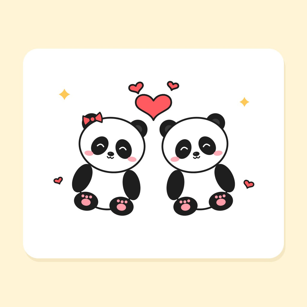 Panda Couple Love mug design close-up