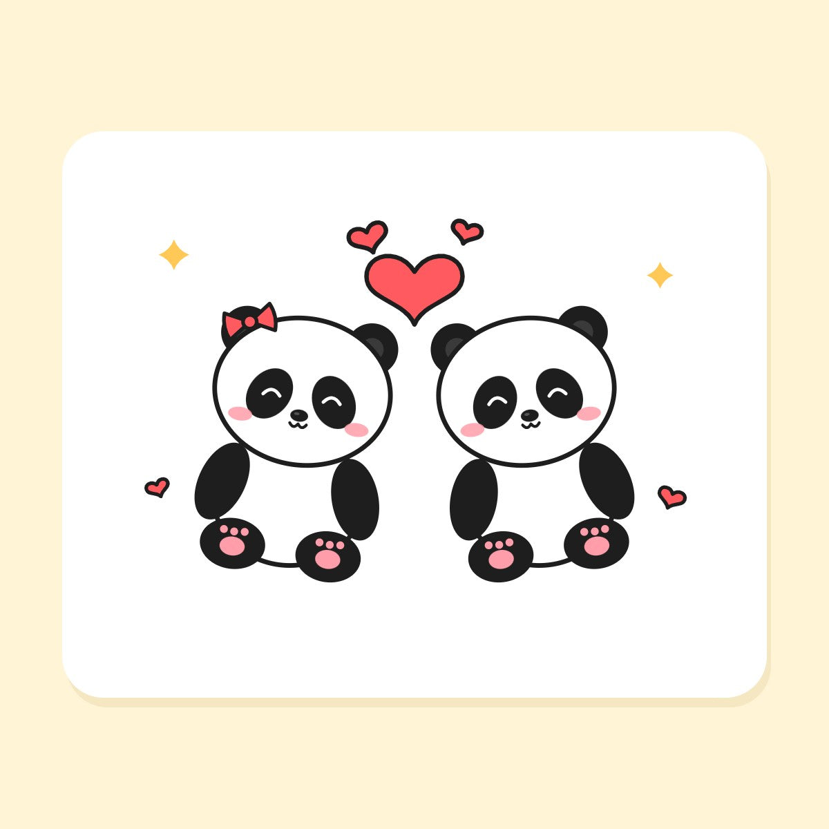 Panda Couple Love mug design close-up