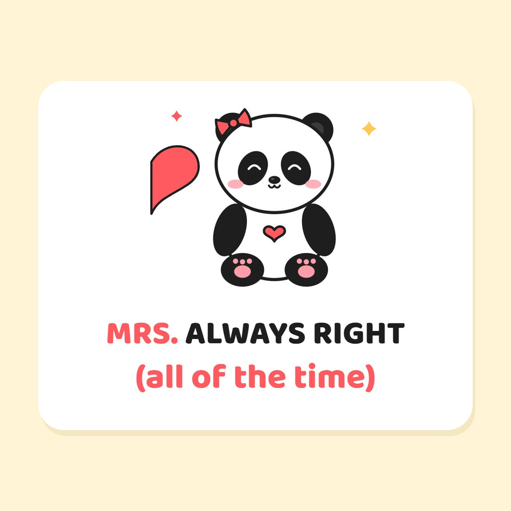 Mrs. Always Right Panda mug design