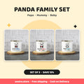 Panda Family gift set of three enamel mugs - Papa, Mummy and Baby Panda, set of 3 save 15 percent